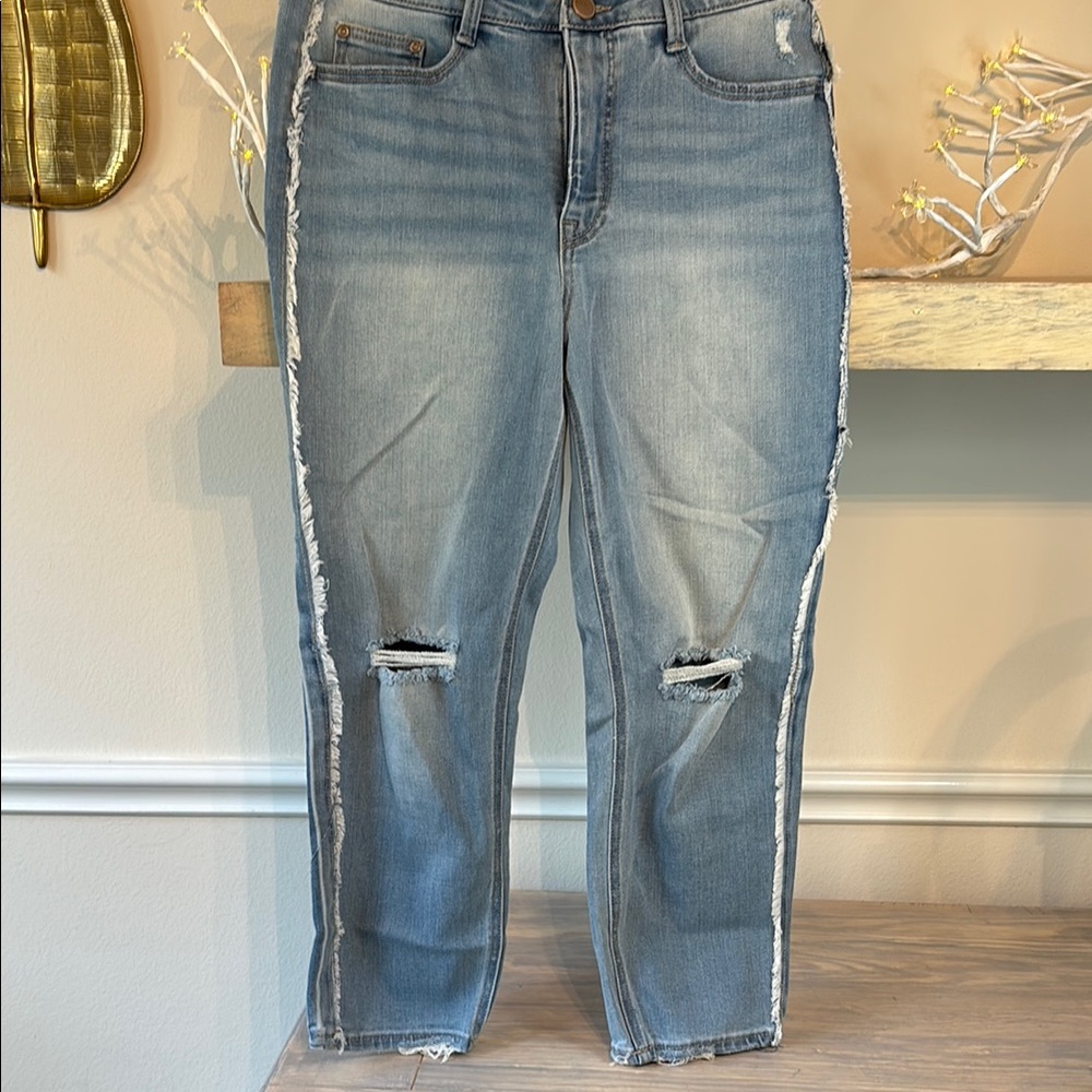 Women's Distressed Blue Jeans